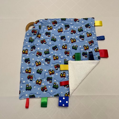 Choo-Choo Trains Baby Teething Blanket