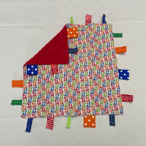 Colorful Monkeys Sensory Tag Blanket