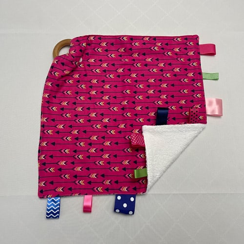 Navy Mini Arrows Baby Teething Blanket