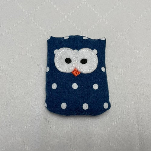 Navy w/ White Polka Dots Ouchie Owl