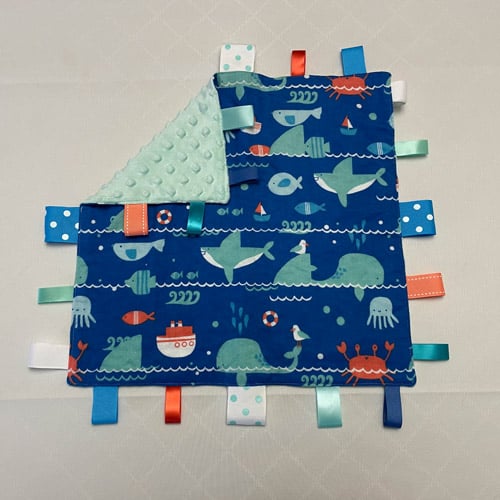 Ocean Life Sensory Tag Blanket