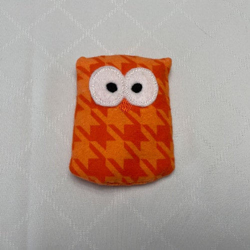 Orange Houndstooth Ouchie Owl