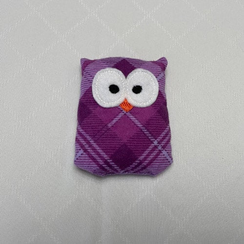 Purple Plaid Ouchie Owl