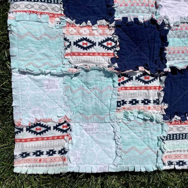 Tribal Raggedy Quilt – Crib Size