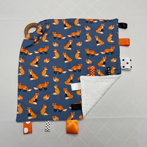 Watercolor Foxes Baby Teething Blanket
