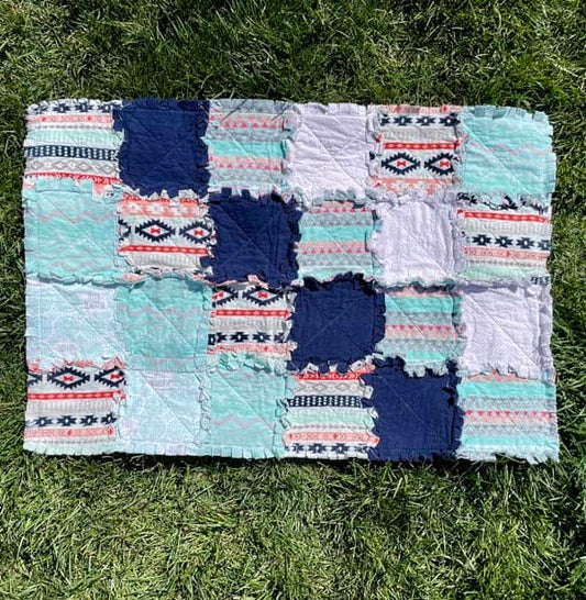 Tribal Raggedy Quilt – Crib Size